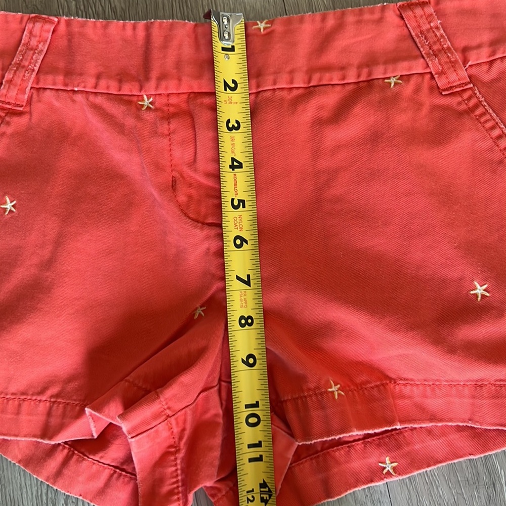 J CREW Coral Shorts Cotton classic twill chino weathered with embroidered stars - Picture 9 of 10